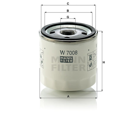 W 7008 oil filter (spin-on)