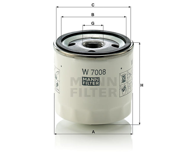 W 7008 oil filter (spin-on)