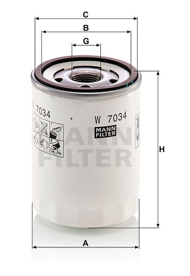 W 7034 oil filter (spin-on)