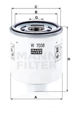 W 7038 oil filter spin-on