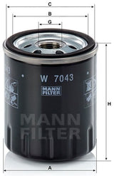 W 7043 oil filter