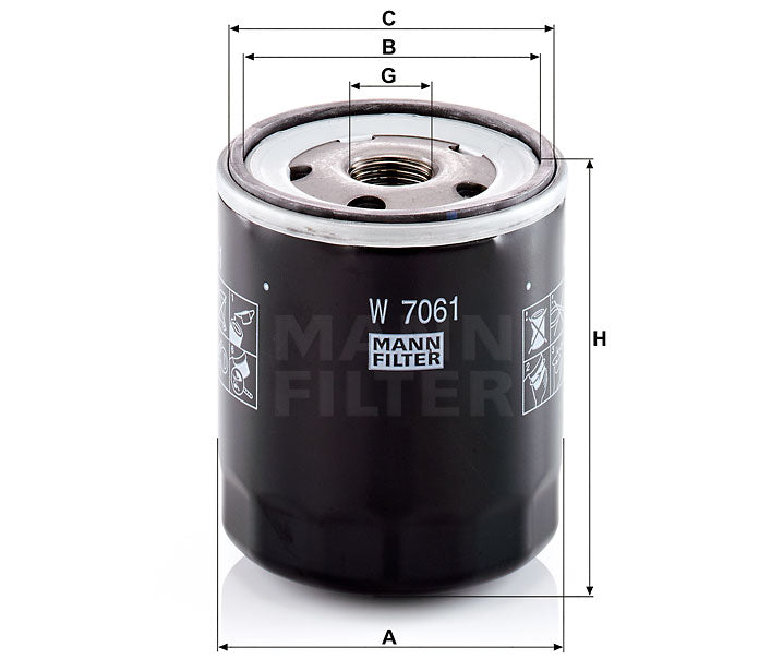 W 7061 oil filter spin-on