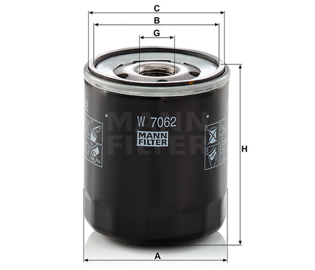 W 7062 oil filter spin-on