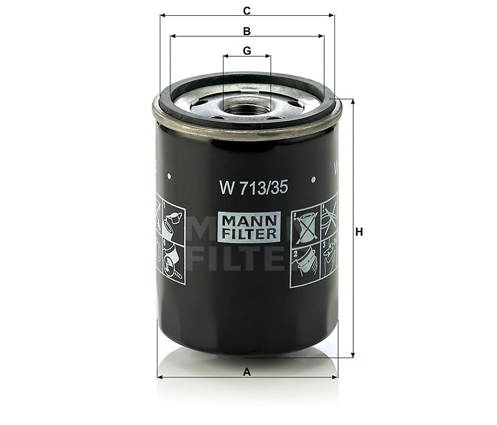 W 713/35 oil filter (spin-on)