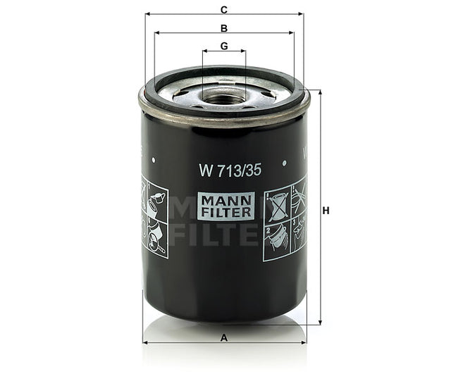 W 713/35 oil filter (spin-on)