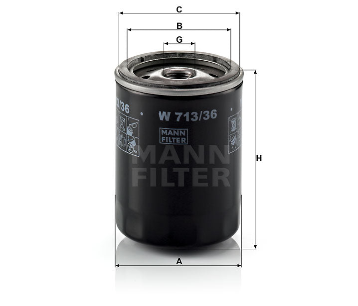 W 713/36 oil filter spin-on