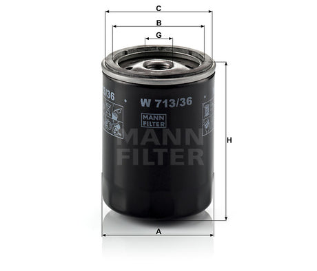 W 713/36 oil filter spin-on