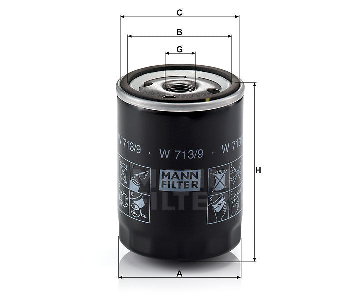 W 713/9 oil filter (spin-on)