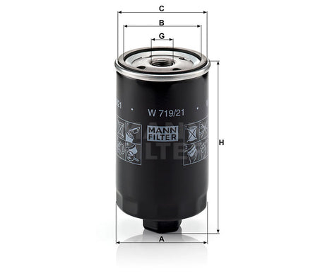 W 719/21 oil filter (spin-on)