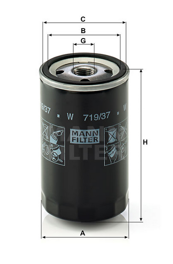 W 719/37 oil filter (spin-on)