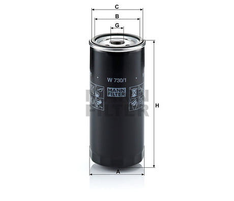 W 730/1 oil filter (spin-on)