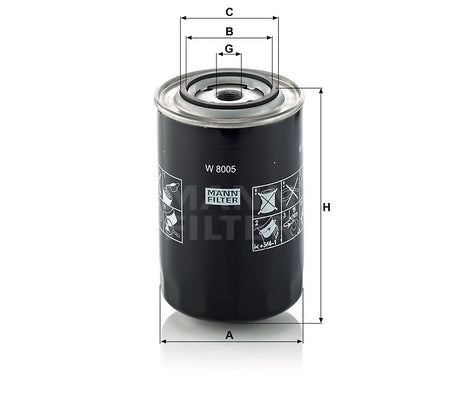 W 8005 oil filter spin-on