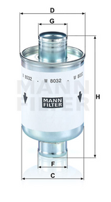 W 8032 oil filter
