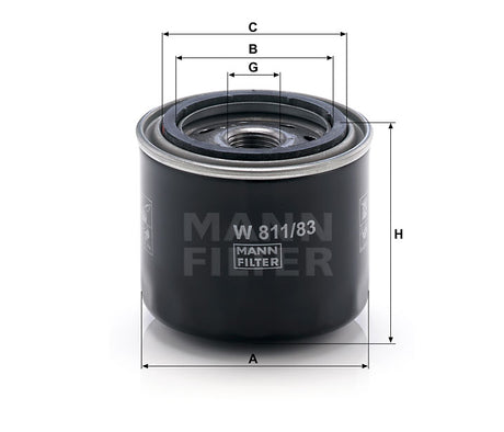 W 811/83 oil filter (spin-on)