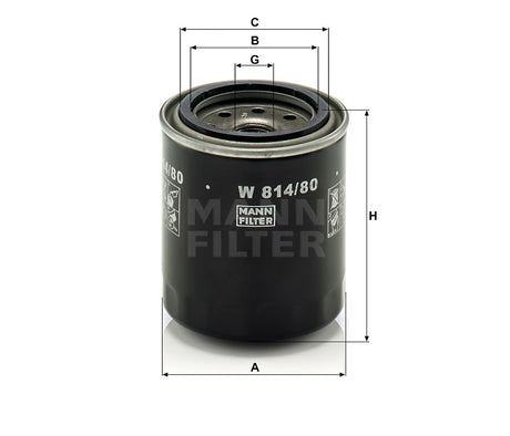W 814/80 oil filter (spin-on)