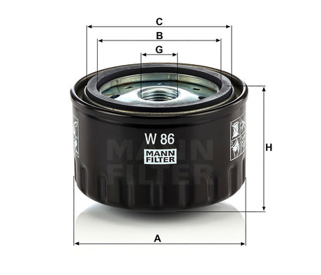 W 86 oil filter