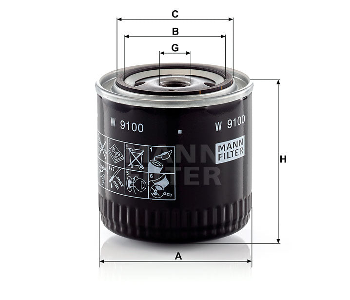 W 9100 oil filter