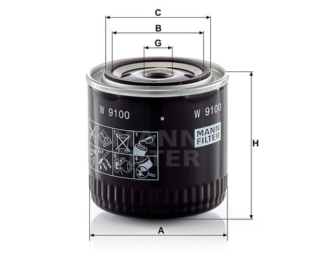 W 9100 oil filter