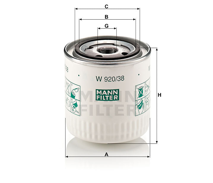 W 920/38 oil filter (spin-on)