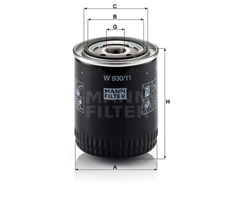 W 930/11 oil filter (spin-on)