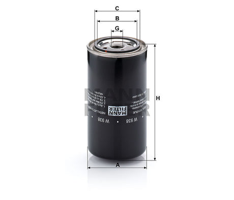 W 938 oil filter (spin-on)