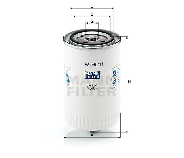 W 940/41 oil filter (spin-on)