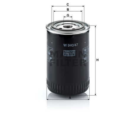 W 940/47 oil filter (spin-on)