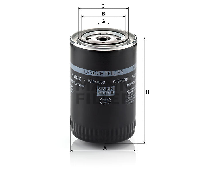 W 940/50 oil filter (spin-on)