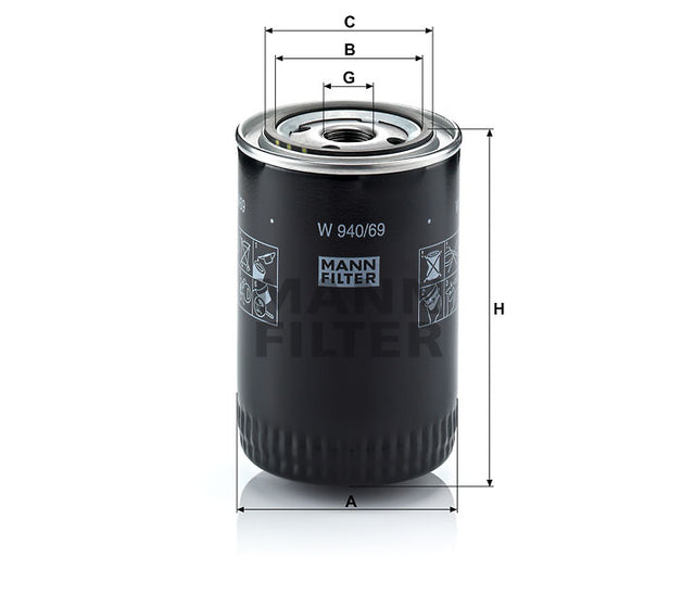 W 940/69 oil filter (spin-on)