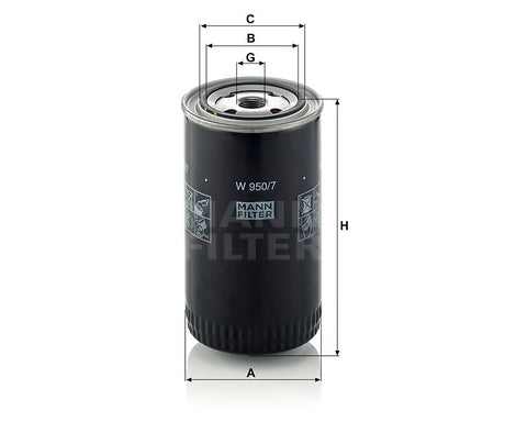W 950/7 oil filter (spin-on)