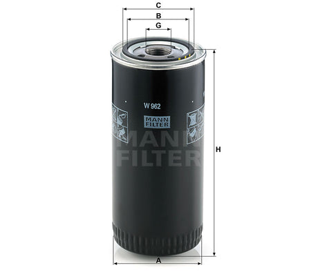 W 962 oil filter spin-on