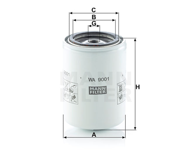 WA 9001 coolant filter spin-on