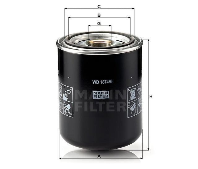 WD 1374/6 oil filter (spin-on)