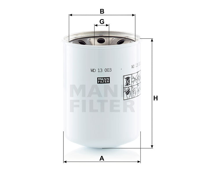 WD 13 003 x hydraulic filter spin-on