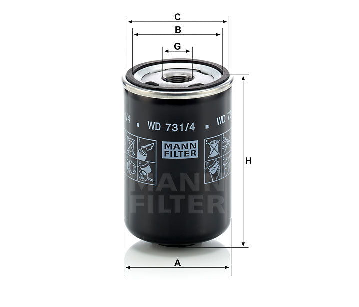 WD 731/4 oil filter (spin-on)