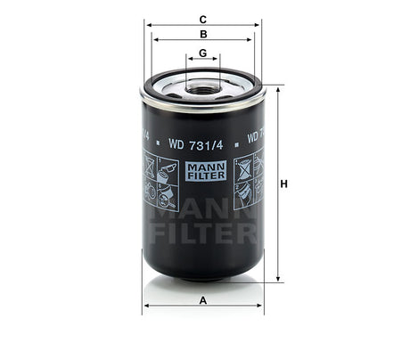 WD 731/4 oil filter (spin-on)