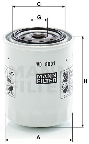 WD 8001 oil filter (spin-on)