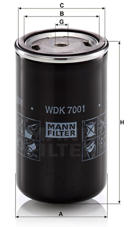 WDK 7001 fuel filter spin-on