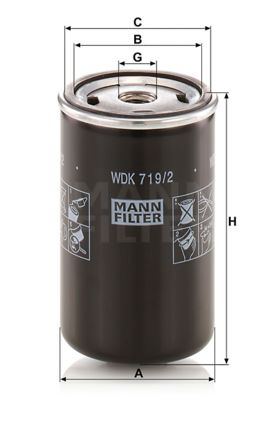 WDK 719/2 fuel filter (spin-on)