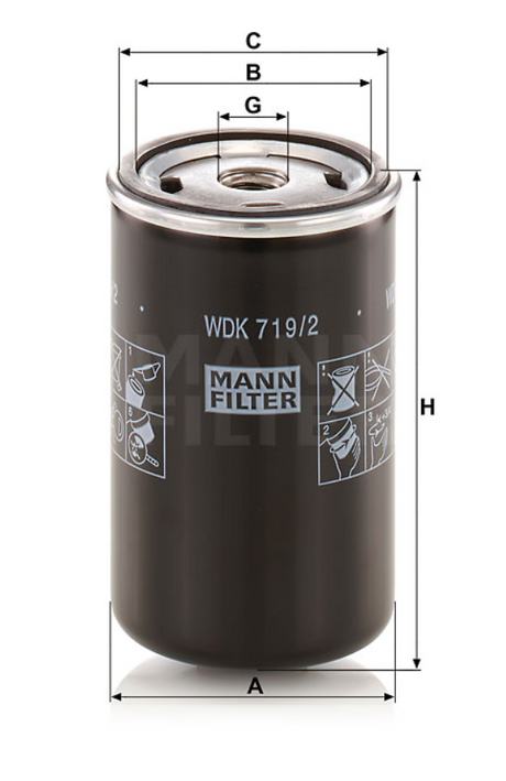 WDK 719/2 fuel filter (spin-on)