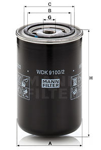 WDK 9100/2 fuel filter (spin-on)