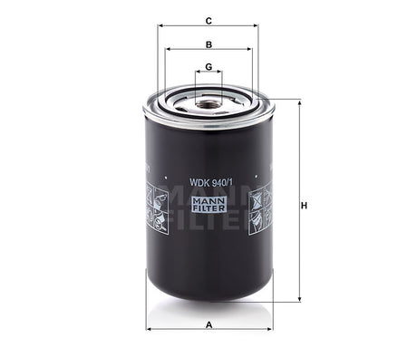 WDK 940/1 fuel filter spin-on