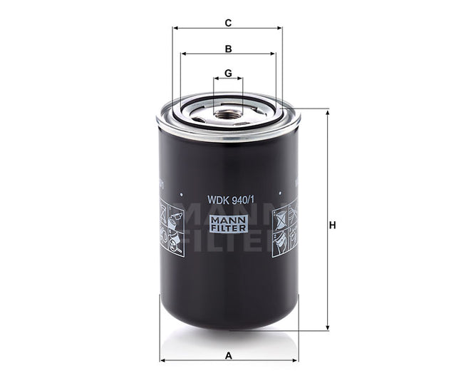 WDK 940/1 fuel filter spin-on
