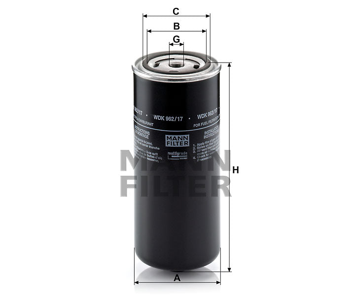 WDK 962/17 fuel filter spin-on