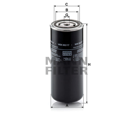 WDK 962/17 fuel filter spin-on