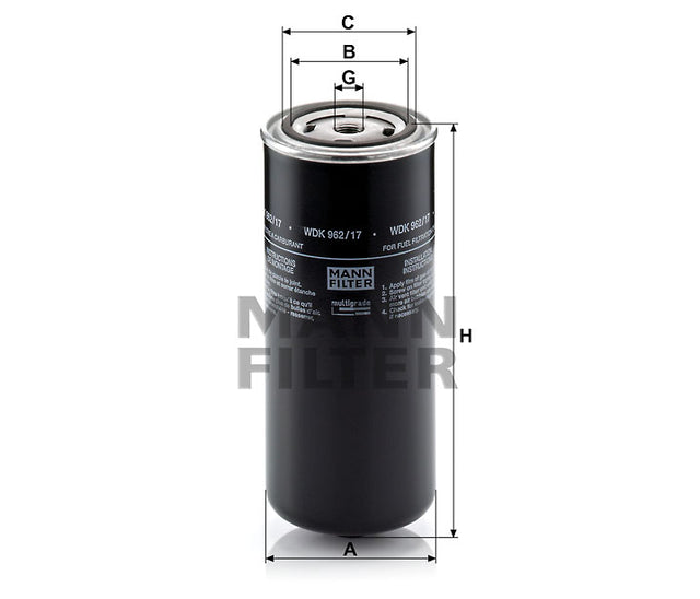 WDK 962/17 fuel filter spin-on