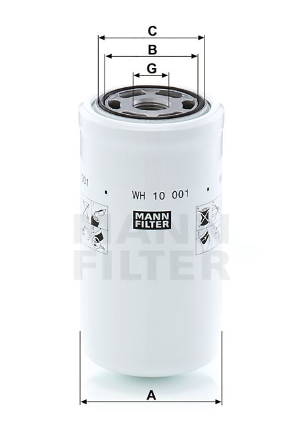 WH 10 001 oil filter (spin-on)