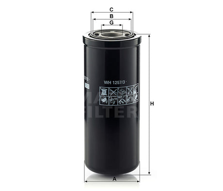 WH 1257/3 oil filter