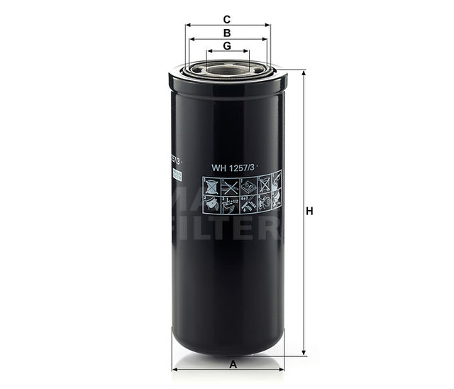 WH 1257/3 oil filter