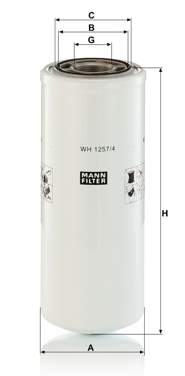 WH 1257/4 hydraulic filter spin-on